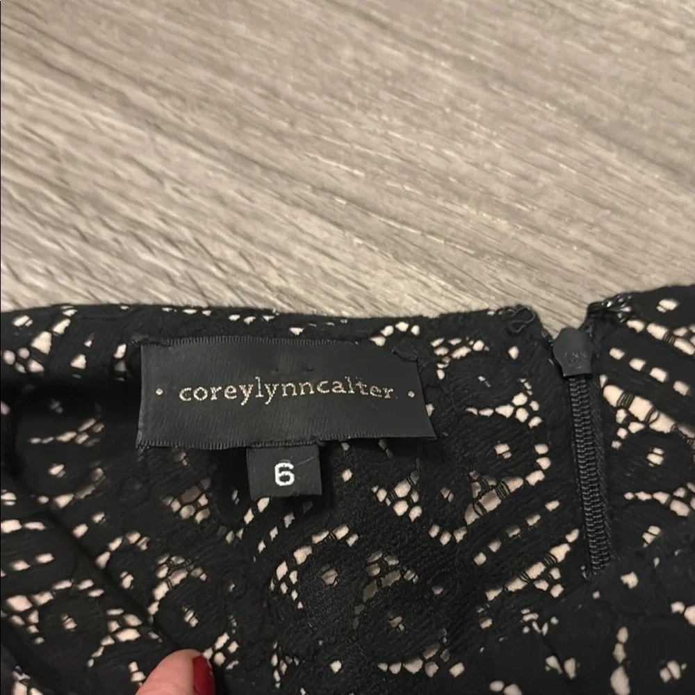 Lace Corey Lynn Calter Tan and‎ Black Boot Cut Flare Pants